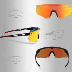 Unisex Polarized Cycling Glasses with 2 Replaceable Lenses