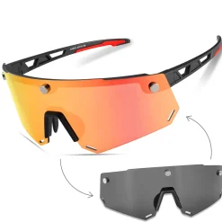Unisex Polarized Cycling Glasses with 2 Replaceable Lenses