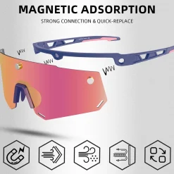 Unisex Polarized Cycling Glasses with 2 Replaceable Lenses