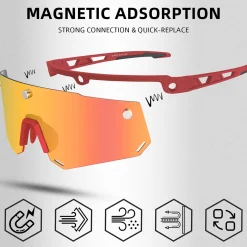 Unisex Polarized Cycling Glasses with 2 Replaceable Lenses