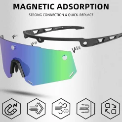 Unisex Polarized Cycling Glasses with 2 Replaceable Lenses
