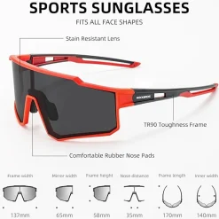 Unisex Polarized Cycling Sunglasses with TR90 Frame