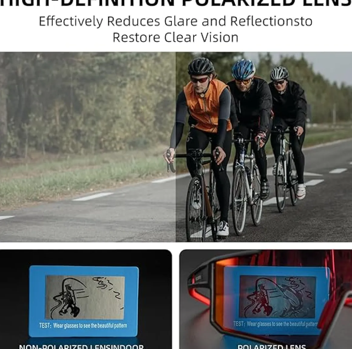 Unisex Polarized Cycling Sunglasses with TR90 Frame
