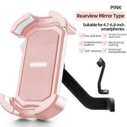 Universal Bike Phone Holder for Handlebar & Mirror