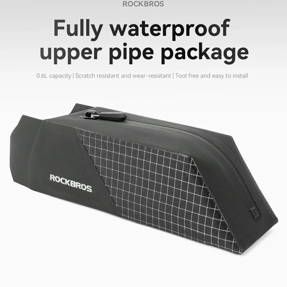 100% Waterproof Bike Frame Storage Bag Top Tube Bag 0.6L