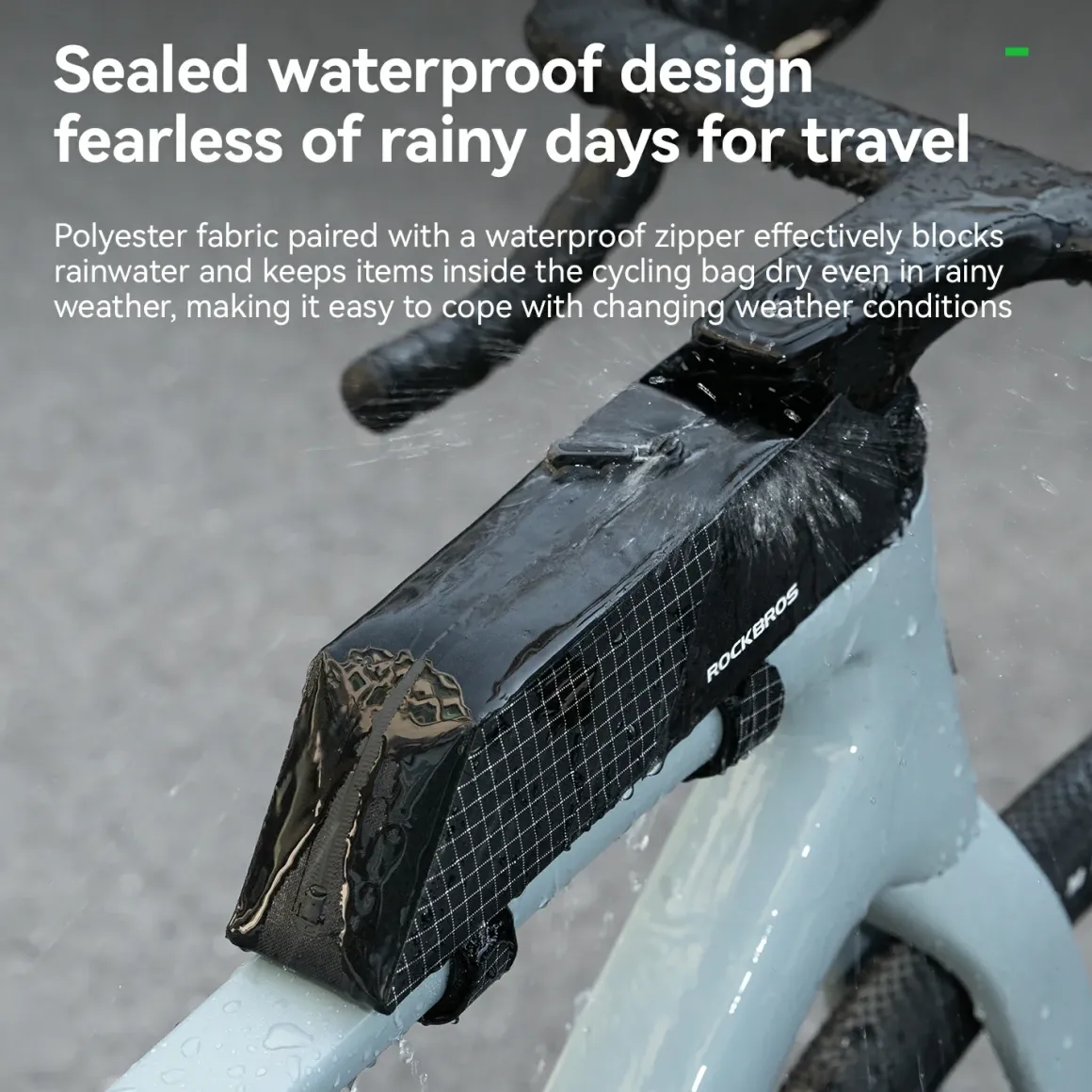 100% Waterproof Bike Frame Storage Bag Top Tube Bag 0.6L