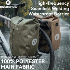 Waterproof Bike Rack Bag 20L Roll-Top Rear Pannier