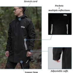 Waterproof Raincoat for Men Women with Reflective