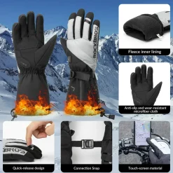Winter Cycling Gloves Electric Heated Touch Screen
