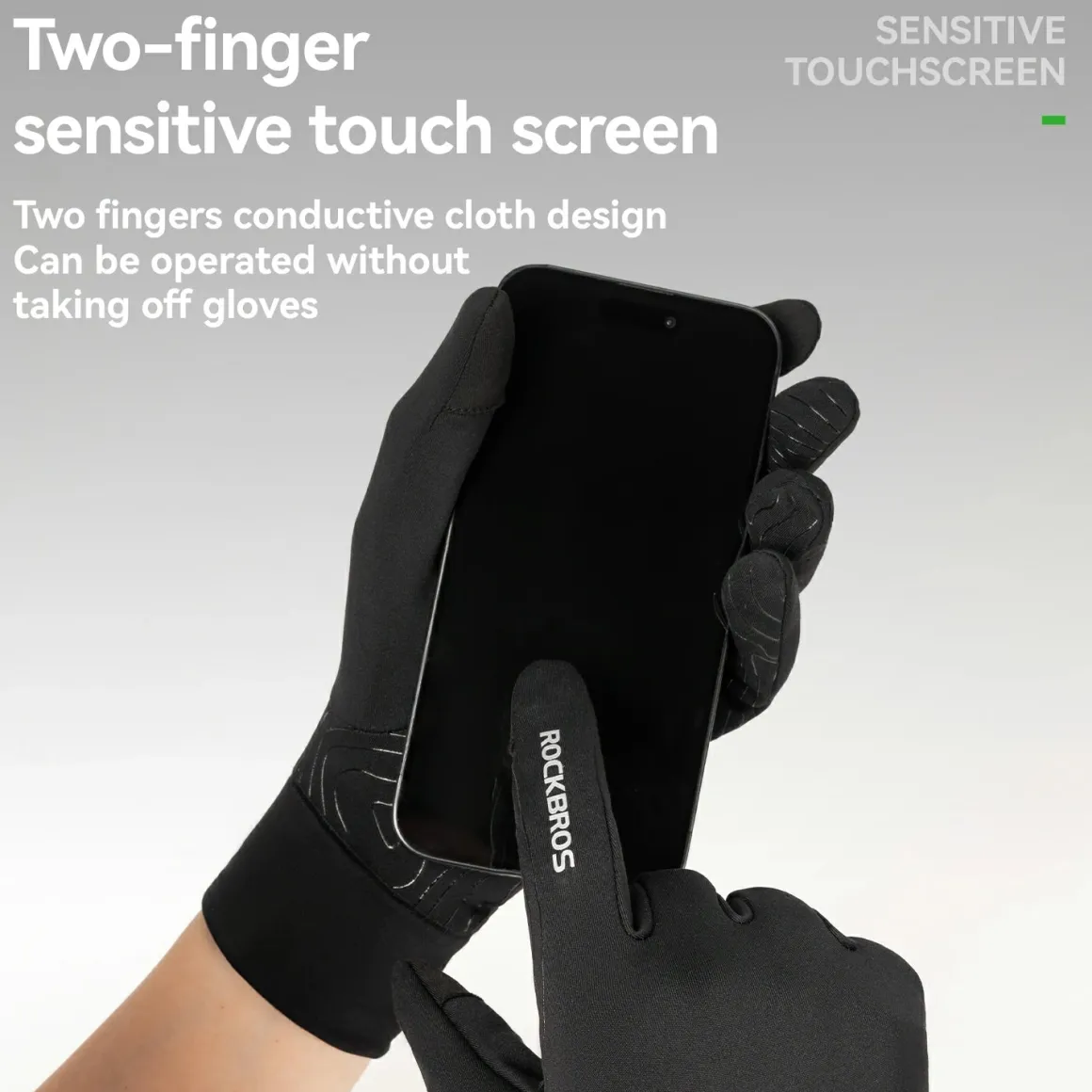 Winter Cycling Gloves Windproof Touch Screen Non-Slip Fleece Lined