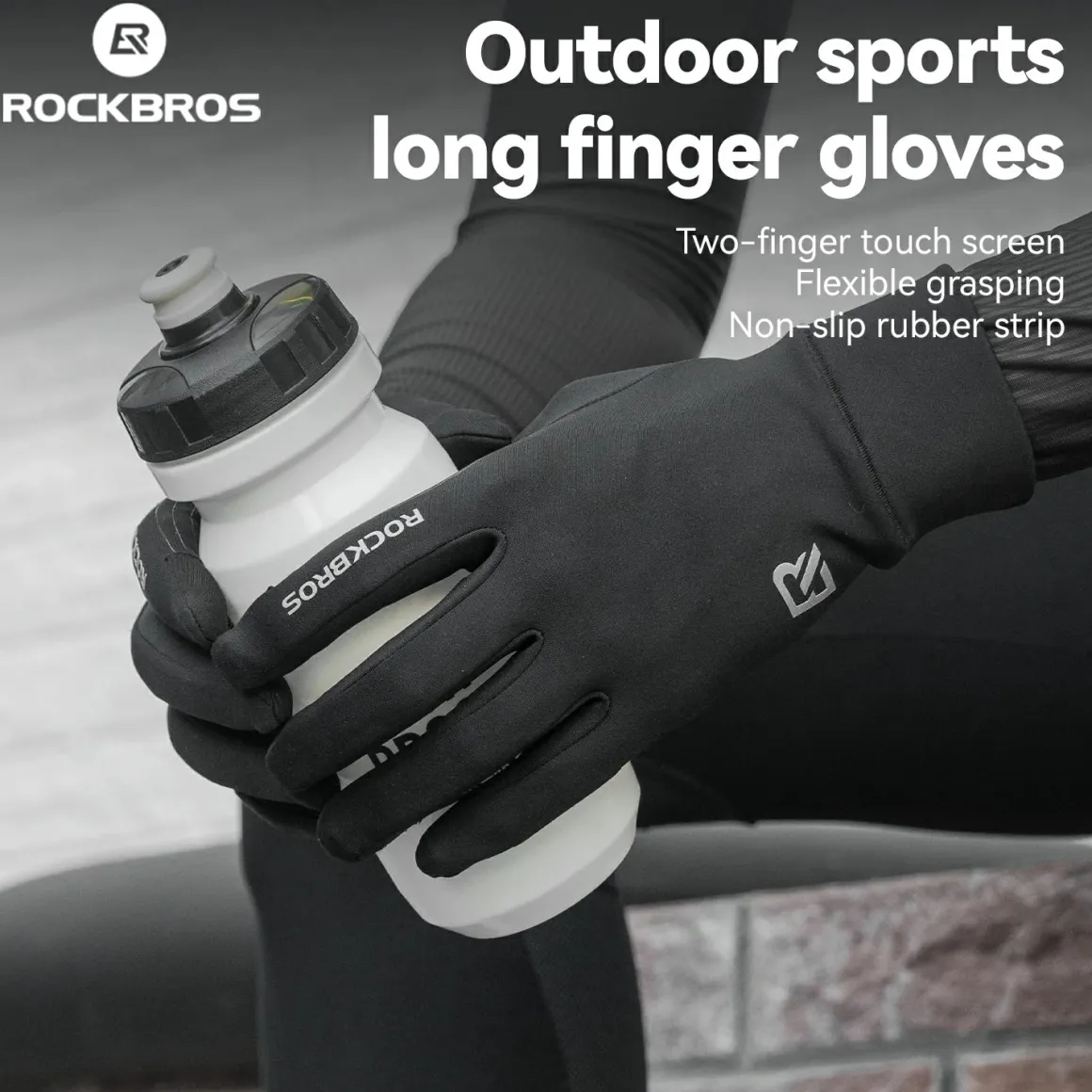 Winter Cycling Gloves Windproof Touch Screen Non-Slip Fleece Lined