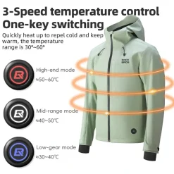 Winter Heated Winter Jacket Waterproof Windproof Rechargeable