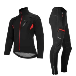 Winter Jacket & Pants Men's Windproof Cycling Suit