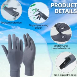Women’s Sunscreen Gloves Anti-Skid Ice Silk Gloves